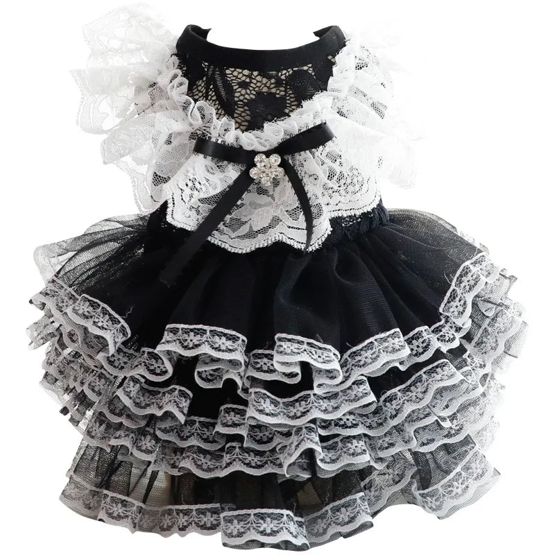 Handmade Lace Princess Dress for Furr Babies of All Kinds, Formal Pet Clothing