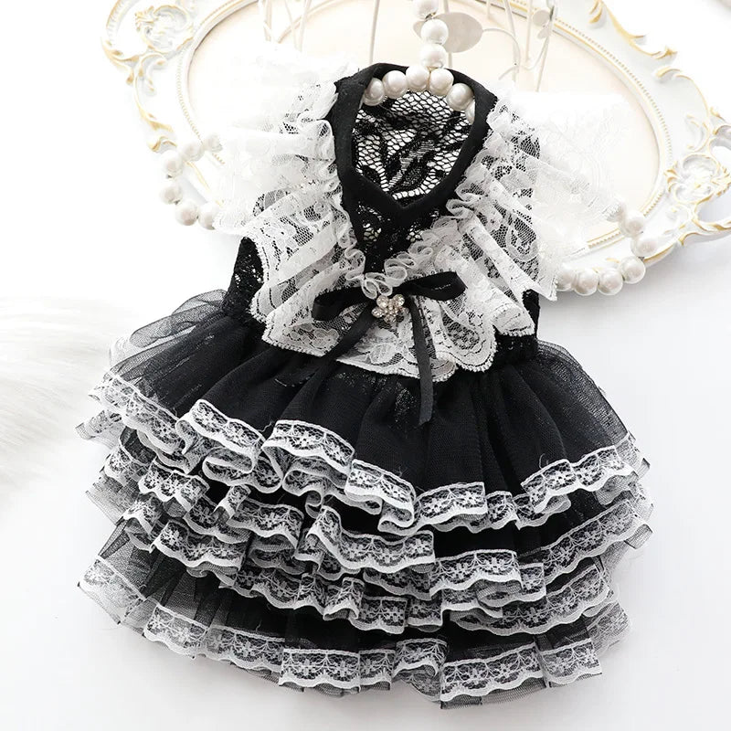 Handmade Lace Princess Dress for Furr Babies of All Kinds, Formal Pet Clothing