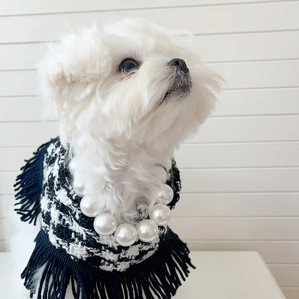 Pearl Collar Necklace for Pets, Chic Jewelry for Cats and Pups. Clothing Dress, Wedding Accessories, Fashion